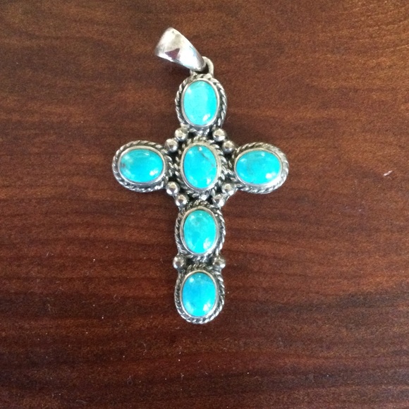 Tucson Gem show find. Beautiful turquoise cross. - Picture 1 of 3